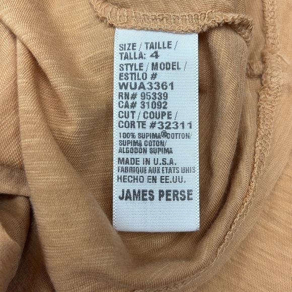 NWT James Perse V-Neck Long Sleeve. 100% Cotton. Size 4 - Picture 7 of 8